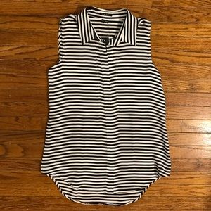NWT Theory Duria striped tank navy white small